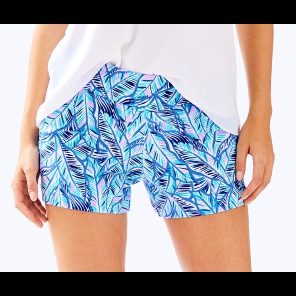Blue Tropical Print Women’s Shorts